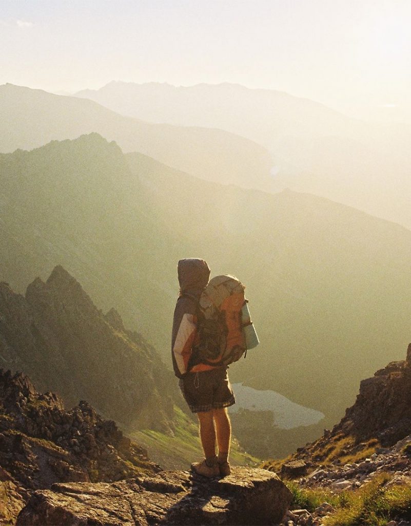 A man mountain hiking